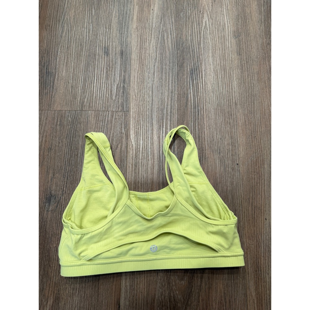 Lululemon Lime Green Double Strap Racerback Sports Bra Size 8 W2CQGS
